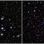 The images of Trumpler 3 and NGC 2353 are open clusters that contains hundreds of young stars that are gravitationally bound together because they formed from the same gas cloud. In this composite image of the clusters, X-rays from Chandra (purple) have been combined with an optical image from the PanSTARRS telescope in Hawaii (red, green, and blue). The stars look like fuzzy dots of different sizes dotting the darkness of space.