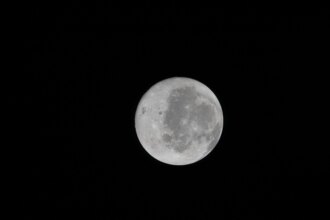 Full disc image of the Moon taken by the Artemis II crew. Some of the far side is visible on the left edge, just beyond the black patch that is Orientale Basin, a nearly 600-mile-wide crater that straddles the Moon's near and far sides and is partly visible from Earth.