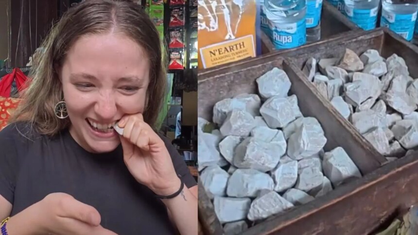"Im Going To Munch On Clay," Foreigner Tries Shillongs Unusual Moshon Snack