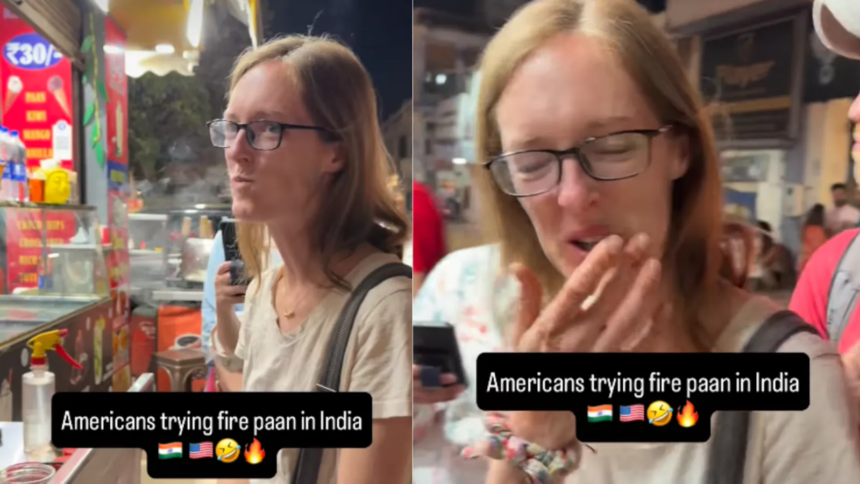 Video: American Woman Tries Fire Paan For The First Time In India, Reaction Goes Viral