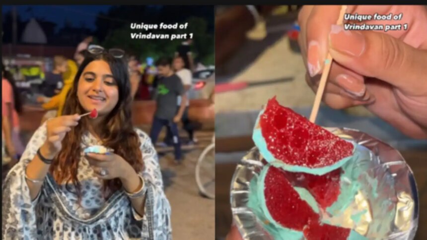 Video: Food Vlogger Tries Unique Makhan Tarbooz In Vrindavan, Calls It Delicious